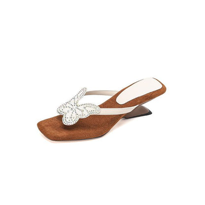 Butterfly Wedge Thong Sandals
