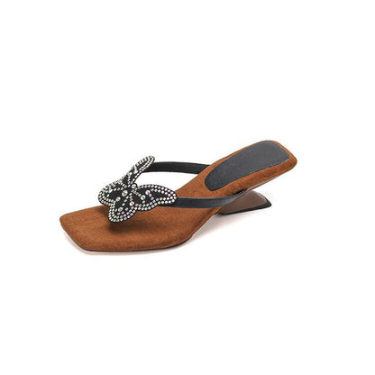 Butterfly Wedge Thong Sandals