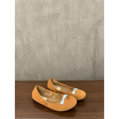 Flats Suede Faux Bow