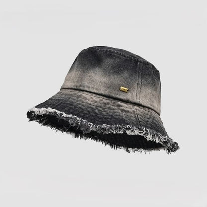 Frayed Hat Edge With Denim Bucket