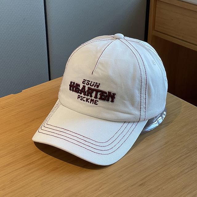 Lettering Baseball Embroidered Cap