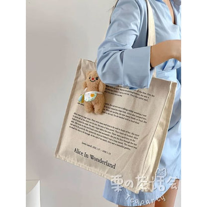 Print Canvas Tote Bag / Bag Charm / Set