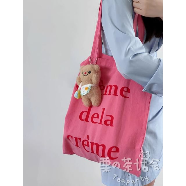 Lettering Canvas Tote Bag / Bag Charm / Set