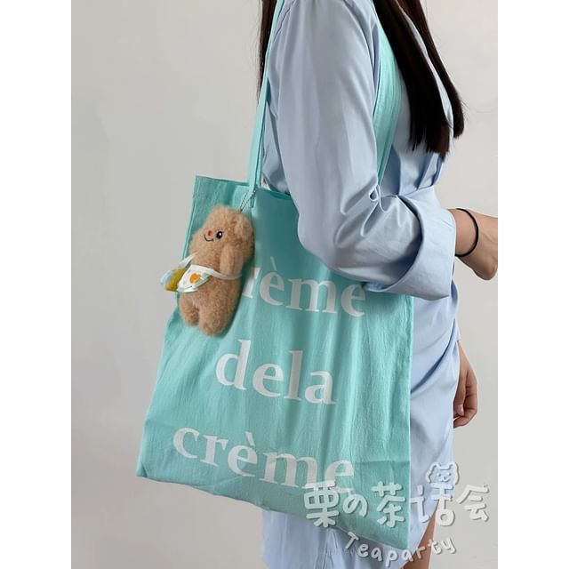 Lettering Canvas Tote Bag / Bag Charm / Set