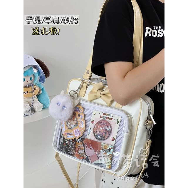 Bow PVC Panel Tote Bag / Bag Charm / Set