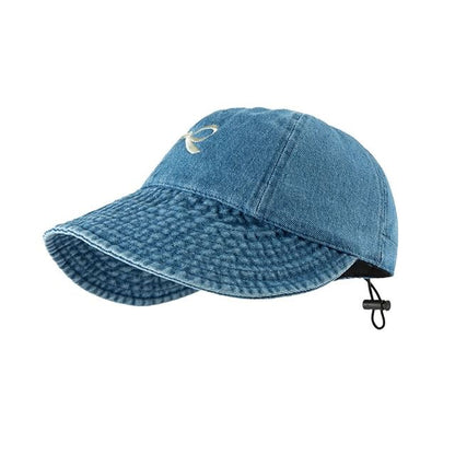 Bow Embroidered Denim Baseball Cap