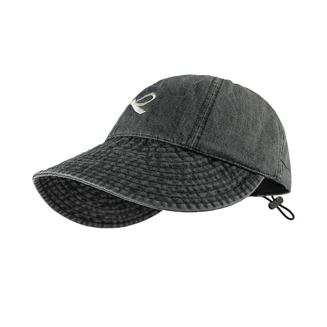 Bow Embroidered Denim Baseball Cap