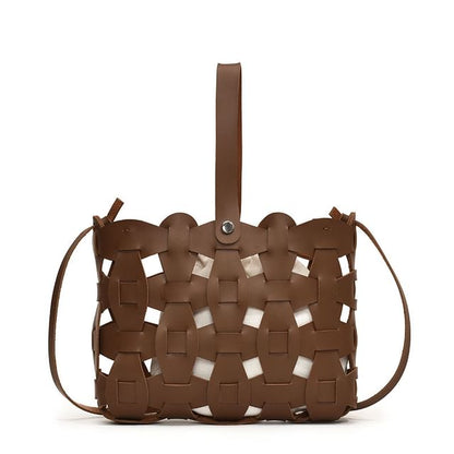 Cutout Faux Leather Crossbody Bag