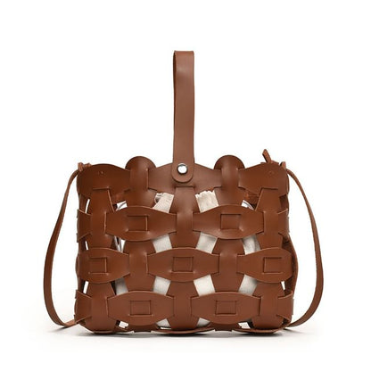 Cutout Faux Leather Crossbody Bag