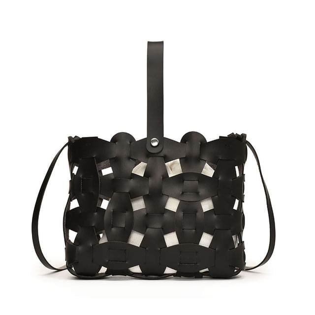 Cutout Faux Leather Crossbody Bag