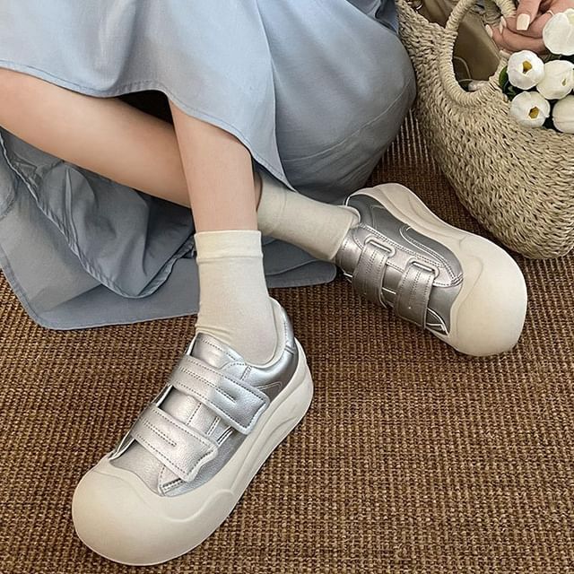 Adhesive Strap Platform Sneakers