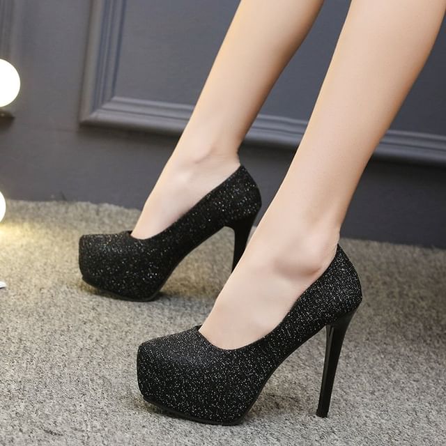 Platform Stiletto Heel Pumps