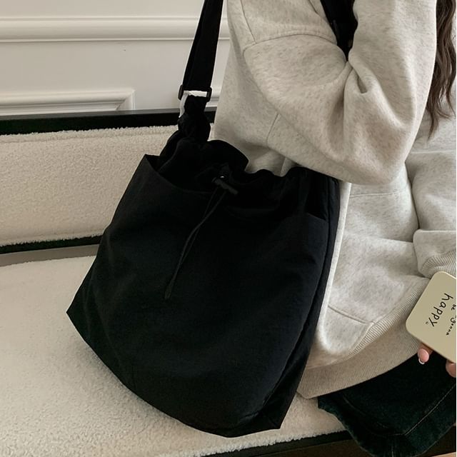 Plain Drawstring Nylon Tote Bag