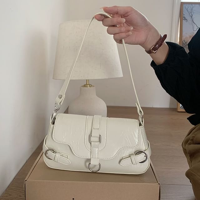 Flap Buckled Shoulder Bag