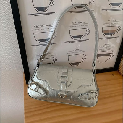 Flap Buckled Shoulder Bag