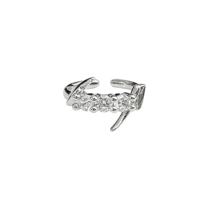 Rhinestone Alloy Open Ring (Various Designs) / Set