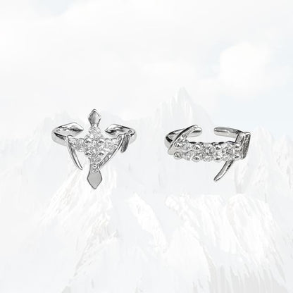 Rhinestone Alloy Open Ring (Various Designs) / Set