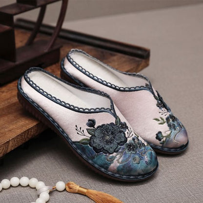 Embroidered Mules Textile