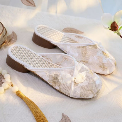 Floral Mules Lace