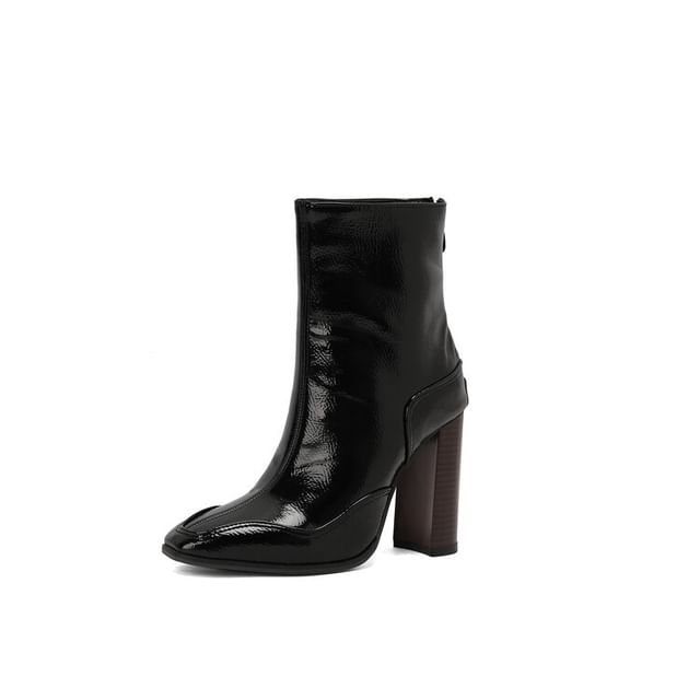 Pointed Toe Chunky Heel Short Boots