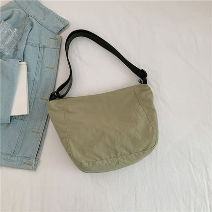 Plain Zip Crossbody Bag