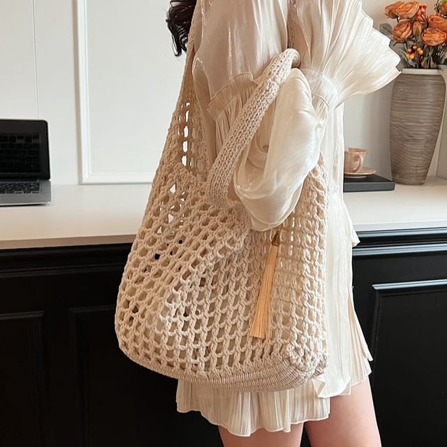 Sac fourre-tout uni au crochet