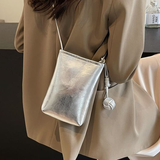 Faux Leather Metallic Crossbody Bag