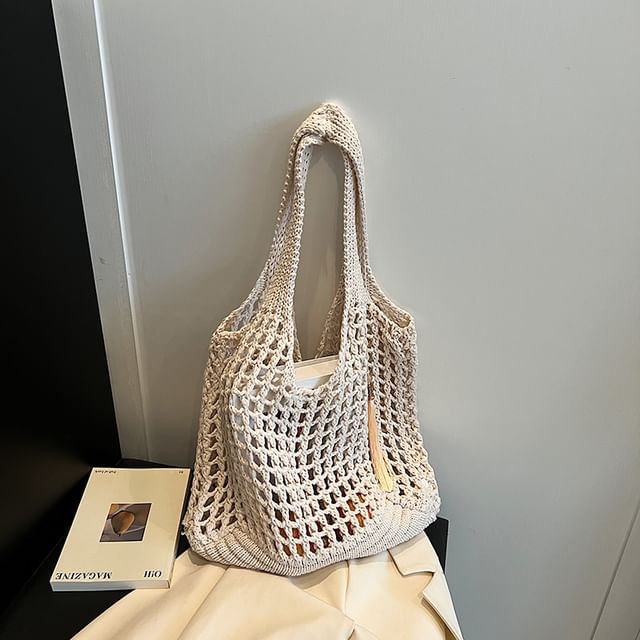 Sac fourre-tout uni au crochet