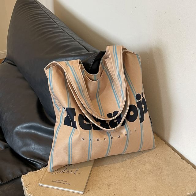 Lettering Canvas Tote Bag