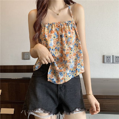 Halter Floral Print Top