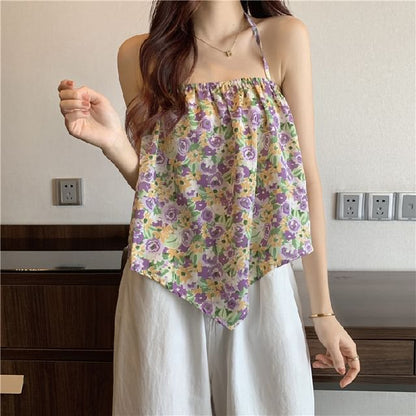 Halter Floral Print Top