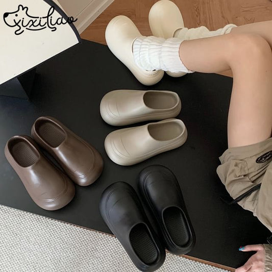 Plain Platform Mules