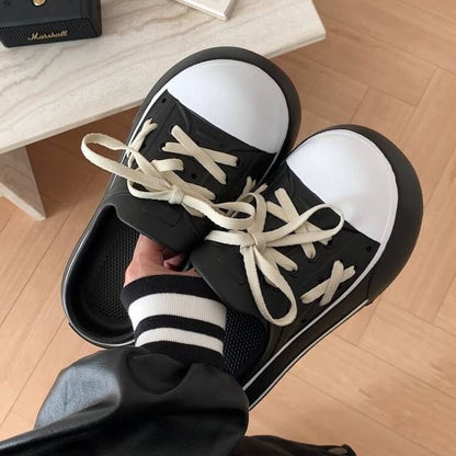 Platform Two Tone Mules