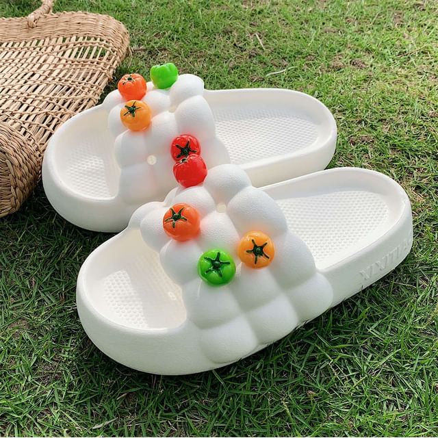 Platform Waffle Slide Sandals