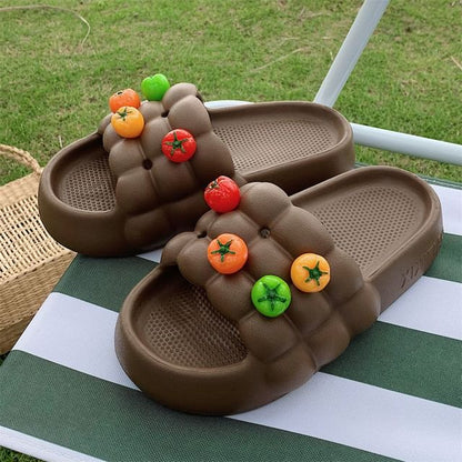 Platform Waffle Slide Sandals
