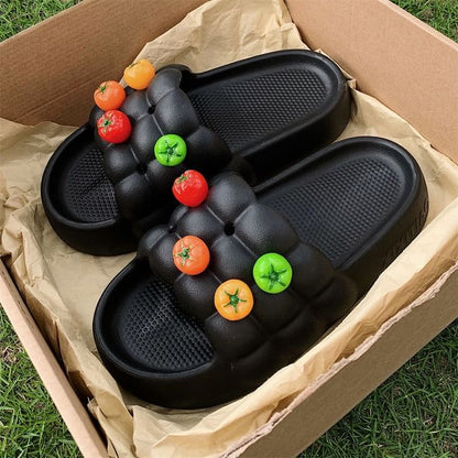 Platform Waffle Slide Sandals