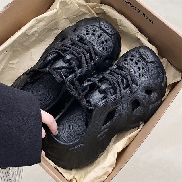 Plain Lace Up  Mules