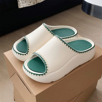 Platform Wavy Edge Slide Sandals