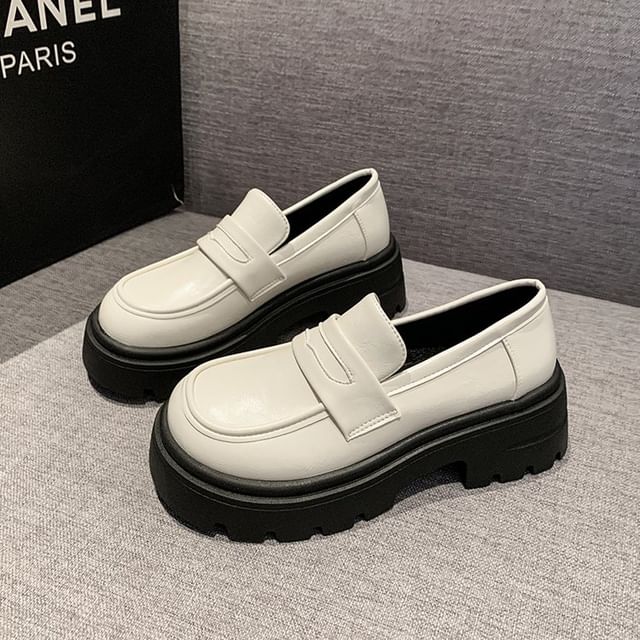 Platform Chunky Heel Loafers