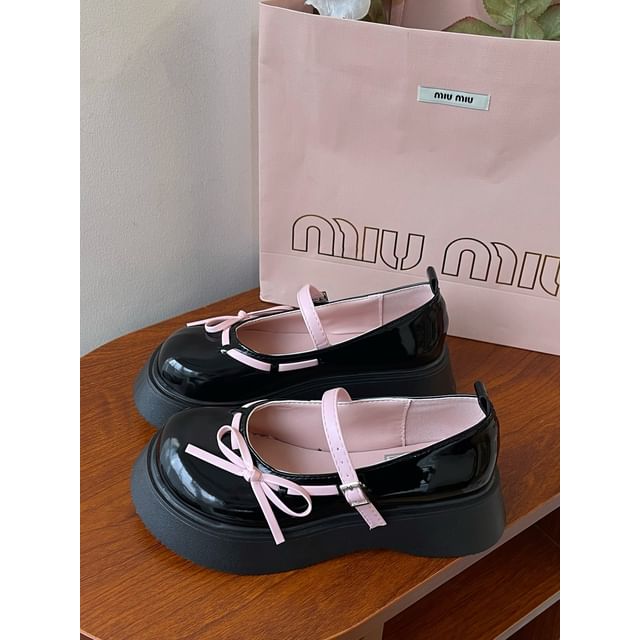 Platform Bow Mary Jane Shoes