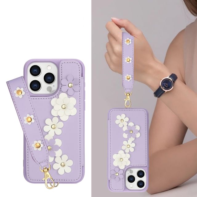 Floral Faux Leather Phone Case