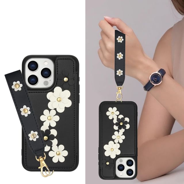 Floral Faux Leather Phone Case