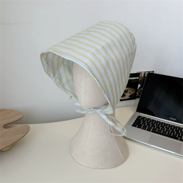 Striped Bonnet Hat
