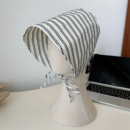 Striped Bonnet Hat
