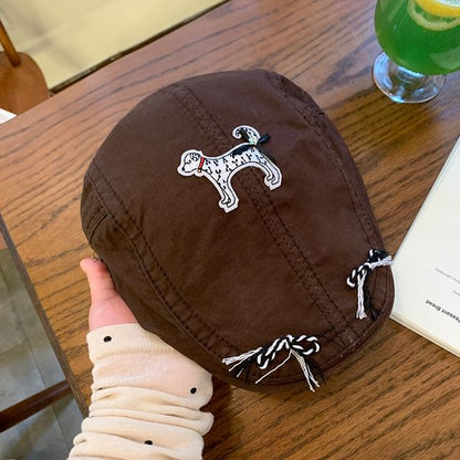 Dog Applique Flat Cap