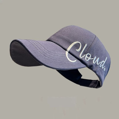 Lettering Embroidered Visor Baseball Cap