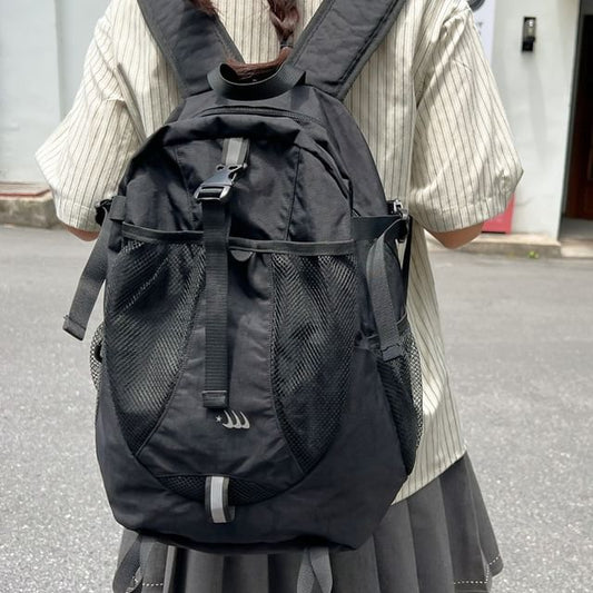 Multi-Pocket Print Mesh Backpack Panel Star