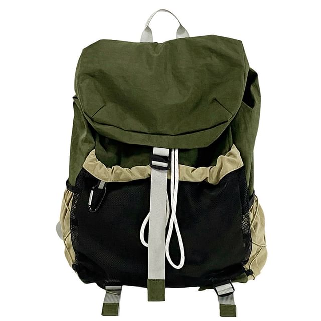 Mesh Panel Multi-Pocket Backpack