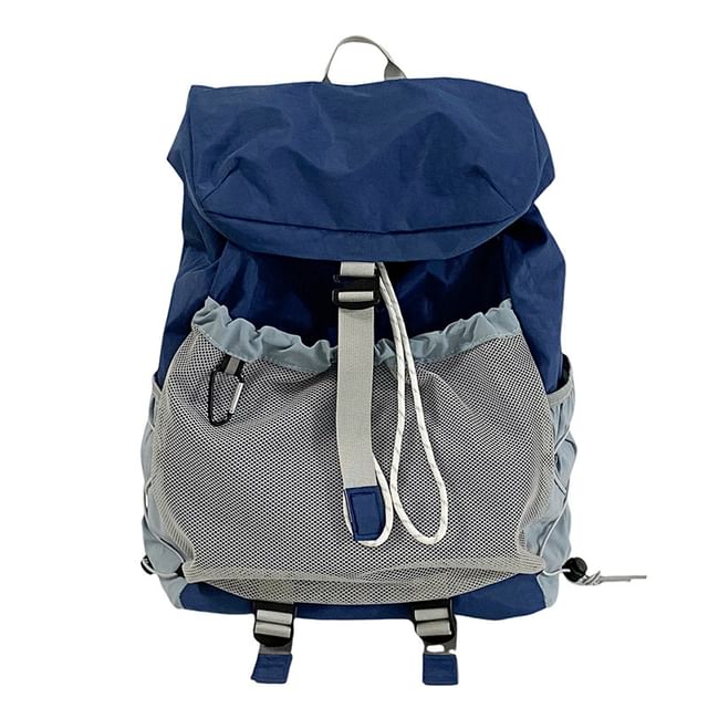 Mesh Panel Multi-Pocket Backpack