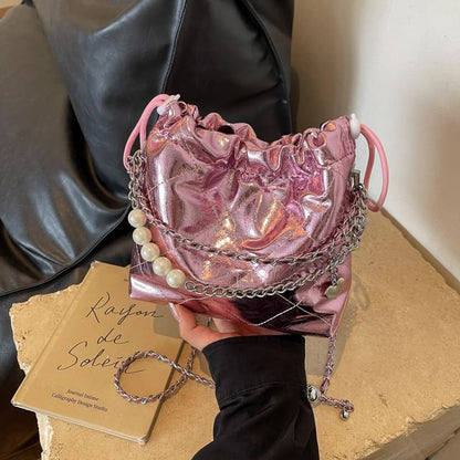 Chain Strap Quilted Bucket Bag